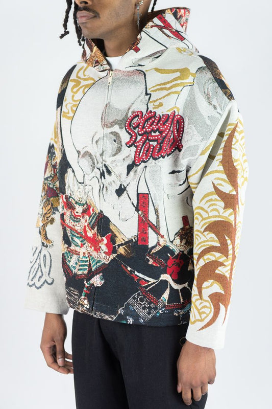 Rm - R.stone - Stay Wild Tapestry Hoodie - Cream