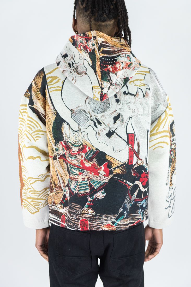 Rm - R.stone - Stay Wild Tapestry Hoodie - Cream
