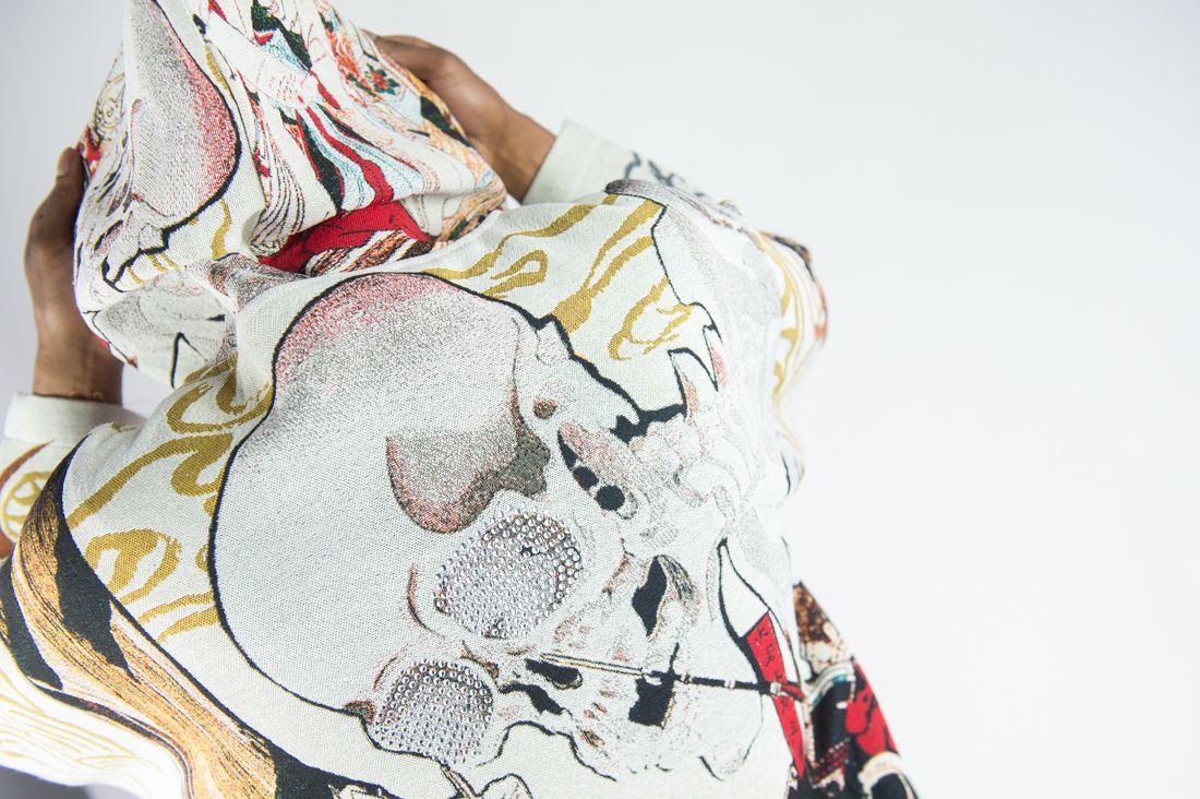 Rm - R.stone - Stay Wild Tapestry Hoodie - Cream