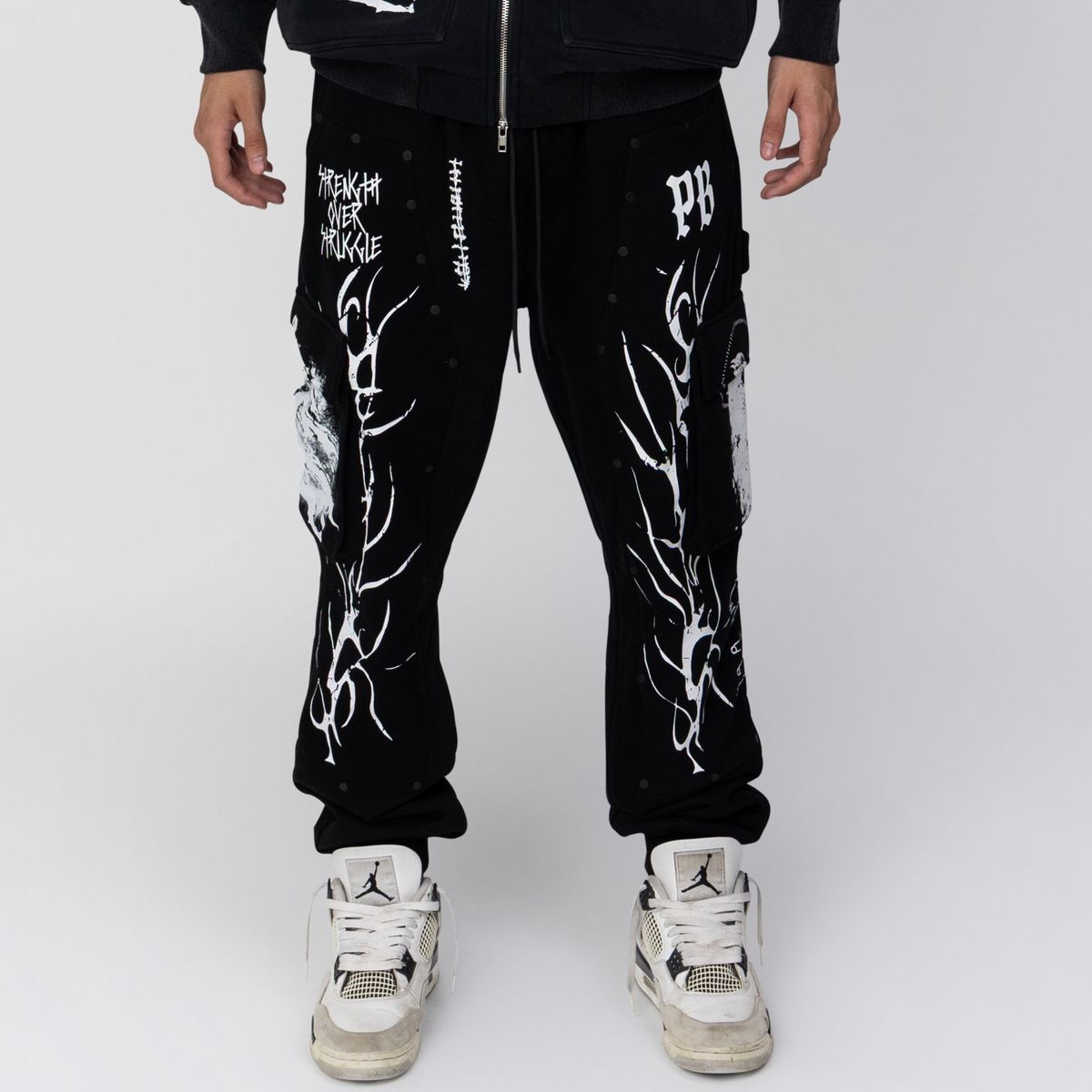 Point Blank - Night Ninja Hoodie & Cargo Sweatpants W Print And Stud - Set POINT BLANK