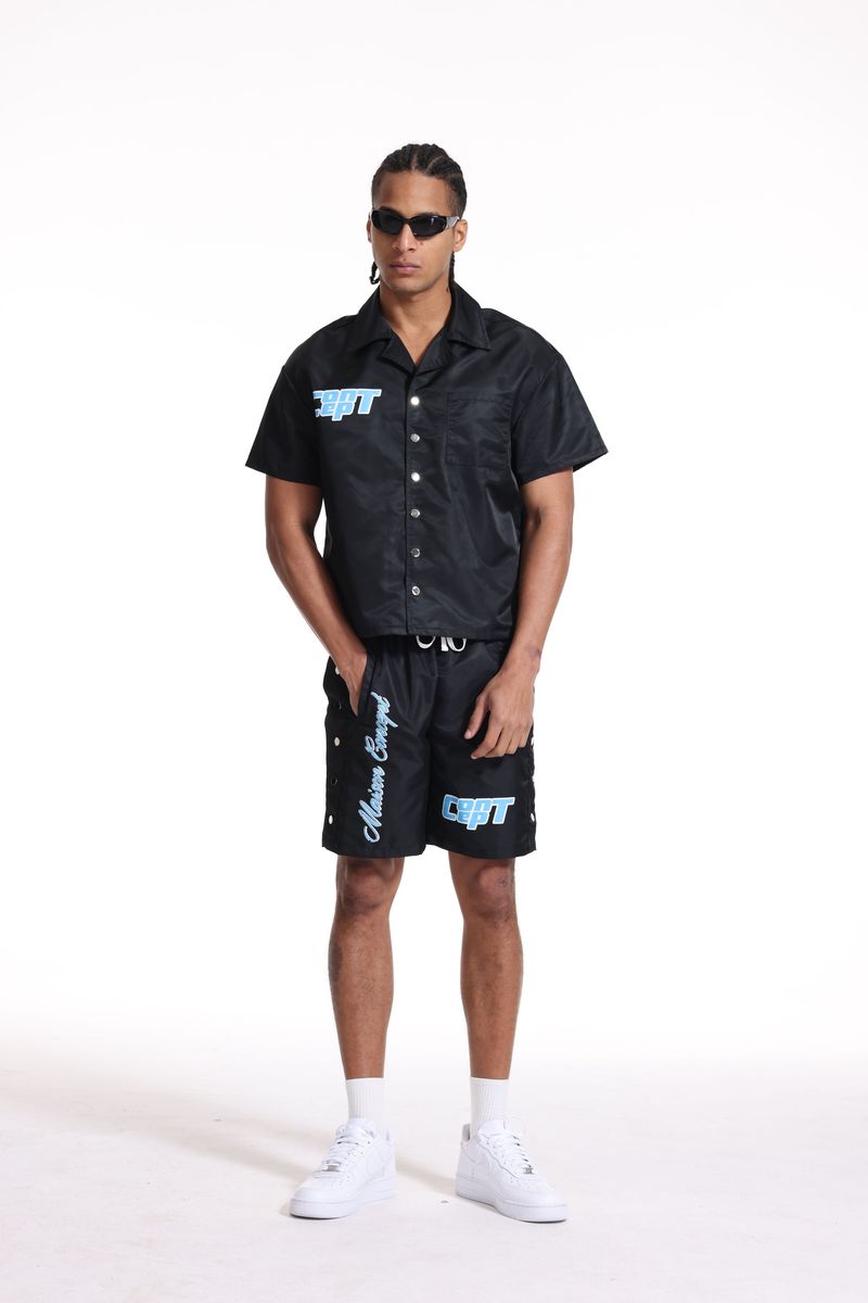 Concept - Maison Concept Shirt & Short  Set - Black Blue