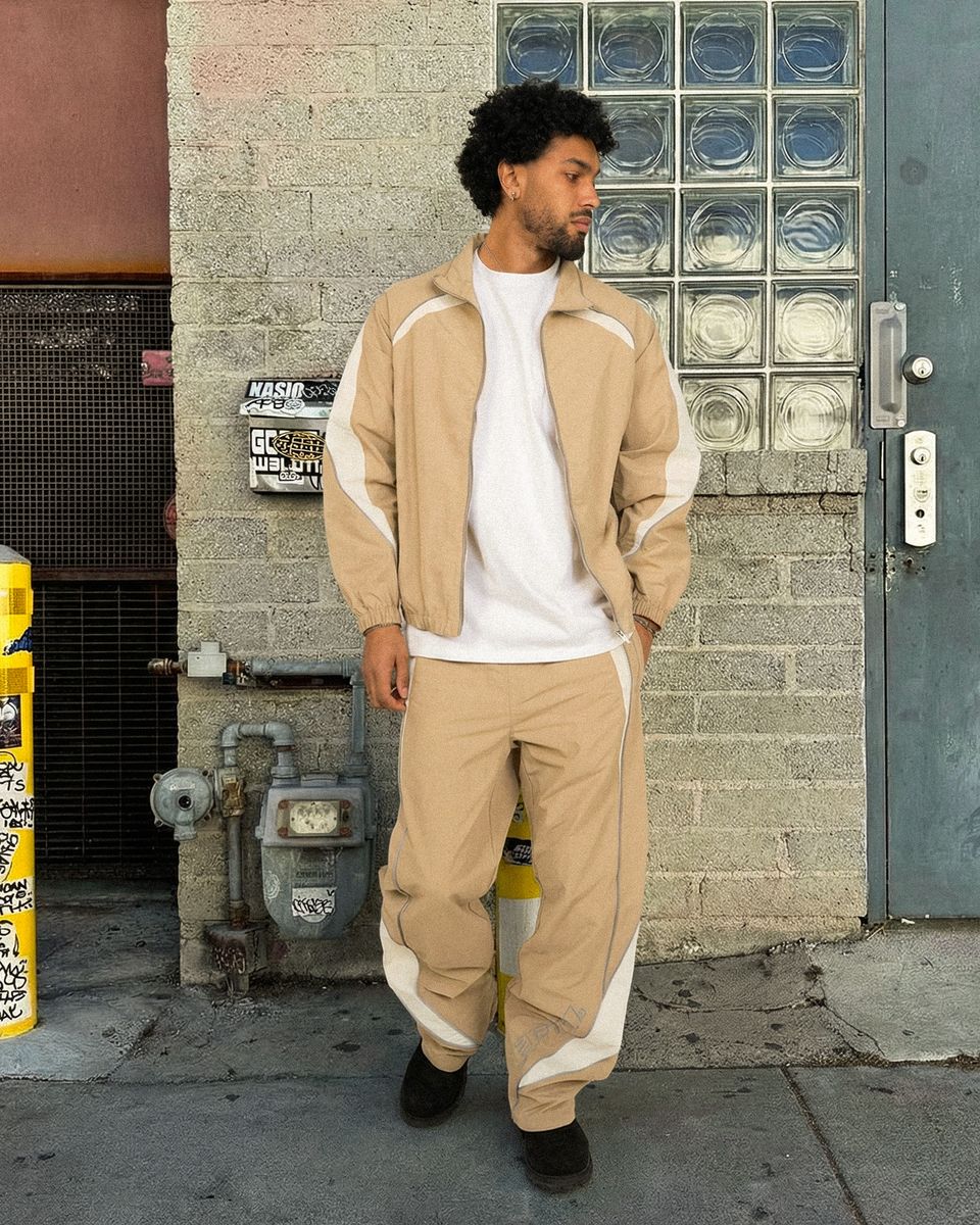 Eptm - Men's Nylon Brumo Jacket & Pants Set - Khaki