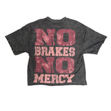 Bkys - "No Breakes No Mercy" F-terry Cropped T-shirt - Grey
