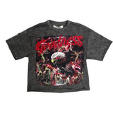 Bkys - "No Breakes No Mercy" F-terry Cropped T-shirt - Grey