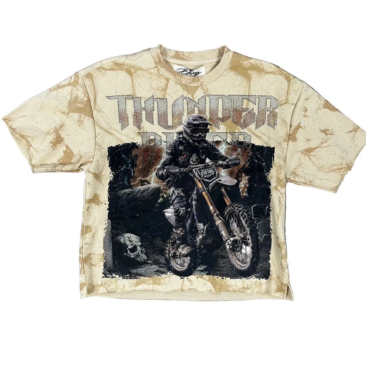 Bkys - Men's "Thunder Ride" F-terry Cropped T-shirt