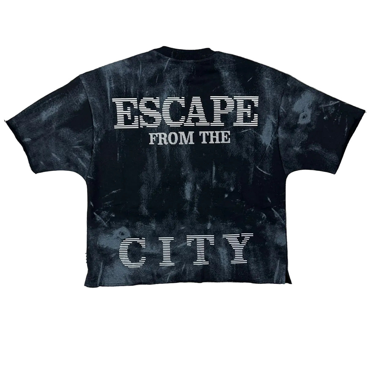 Bkys - Men's "Crash Out" F-terry Cropped T-shirt - Black