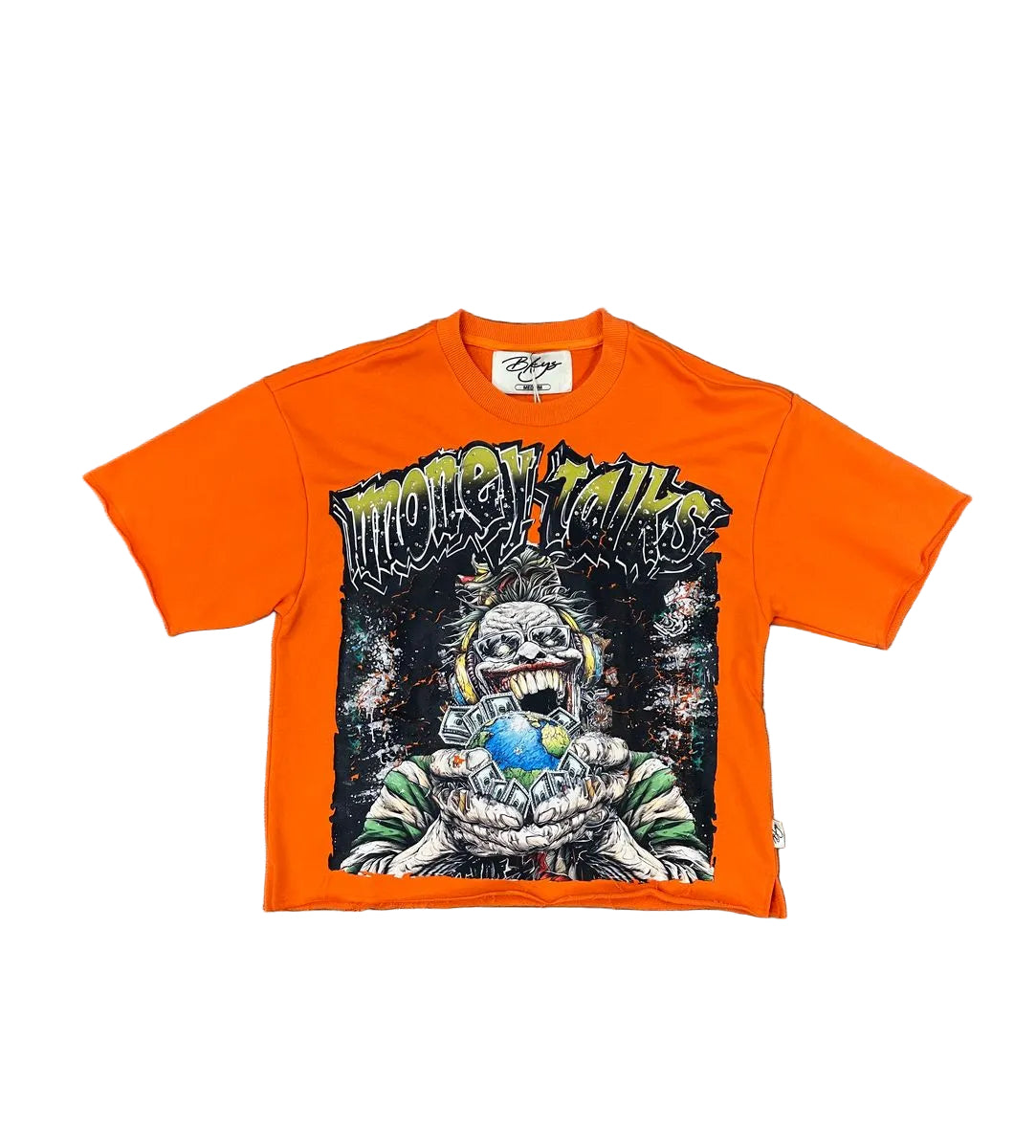 Bkys -"Money Talks" F-terry Cropped Tee - Orange