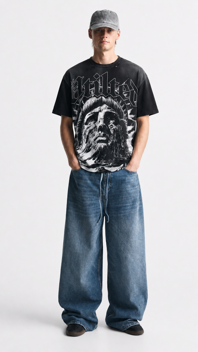 Vtilted - Liberty Black Wash Tee