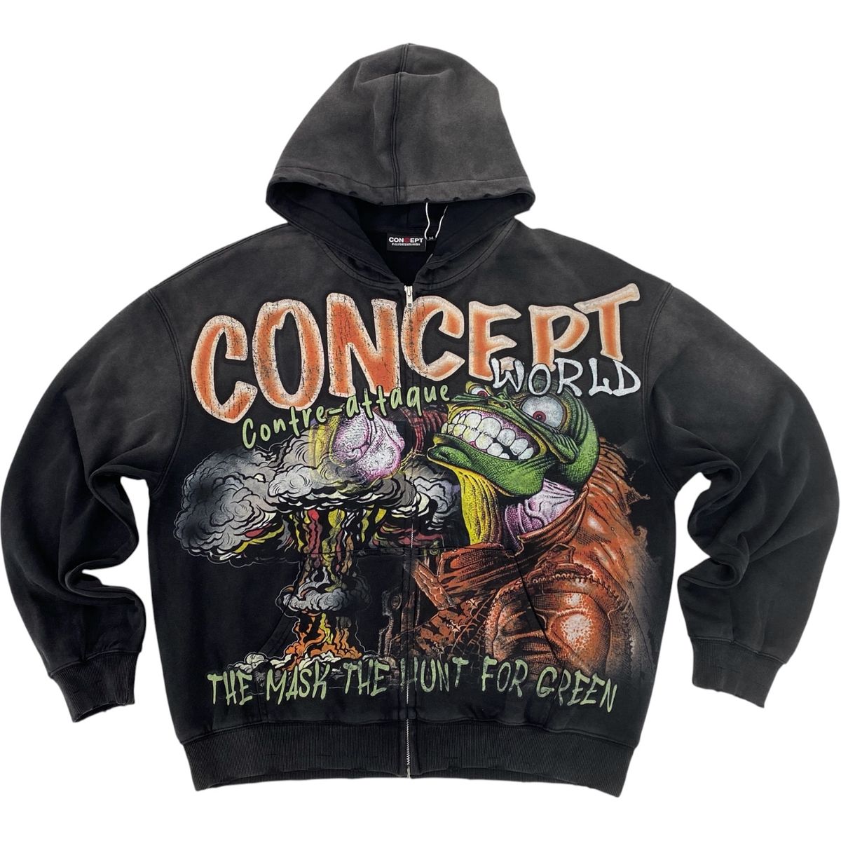 Concept - "Contre" ZIP Up Hoodie - Black