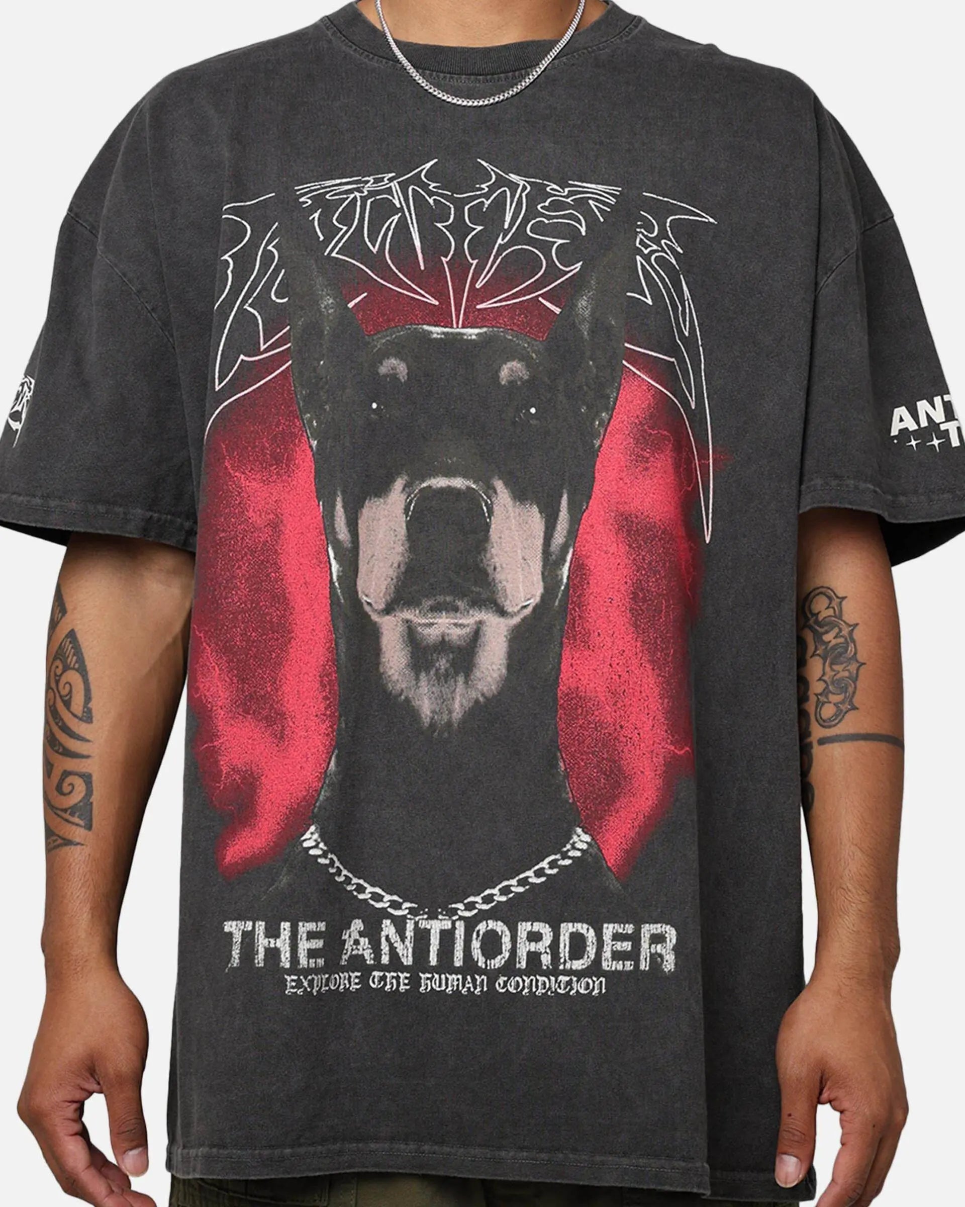 Loiter X The Anti Order Anti Tour Vintage T-Shirt - Black Wash - BLVD
