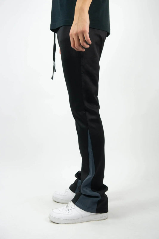 Rebel Minds One Stripe Stacked Track Pants - Black / Charcoal - BLVD