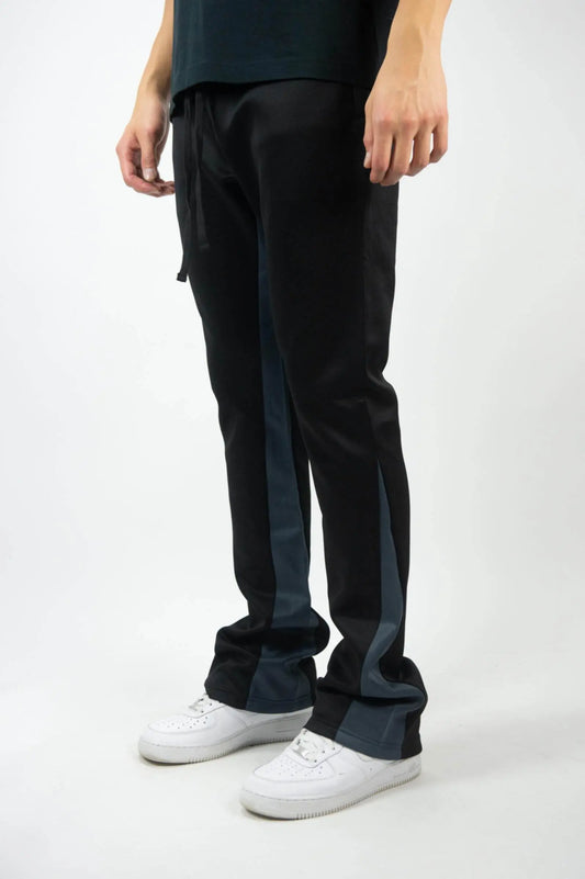 Rebel Minds One Stripe Stacked Track Pants - Black / Charcoal - BLVD