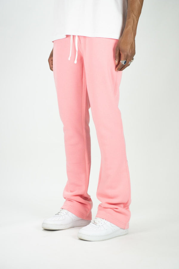 Rebel Minds Stacked Fleece Jogger - Dusty Pink