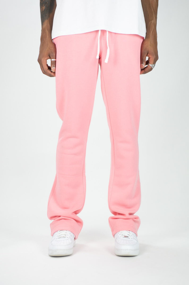 Rebel Minds Stacked Fleece Jogger - Dusty Pink