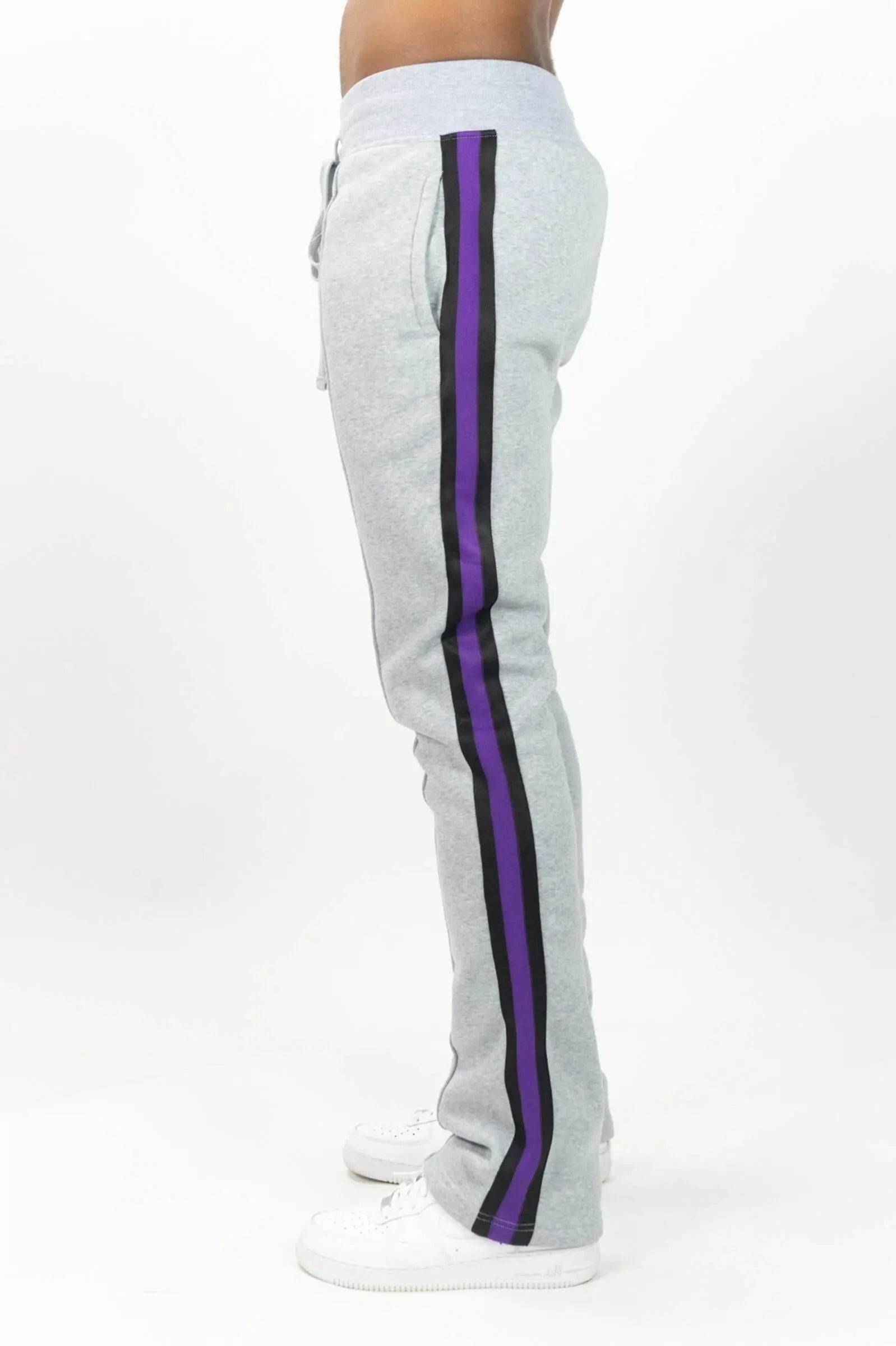 Rebel Minds Stacked Fleece W/ Taping Pants - Grey - BLVD