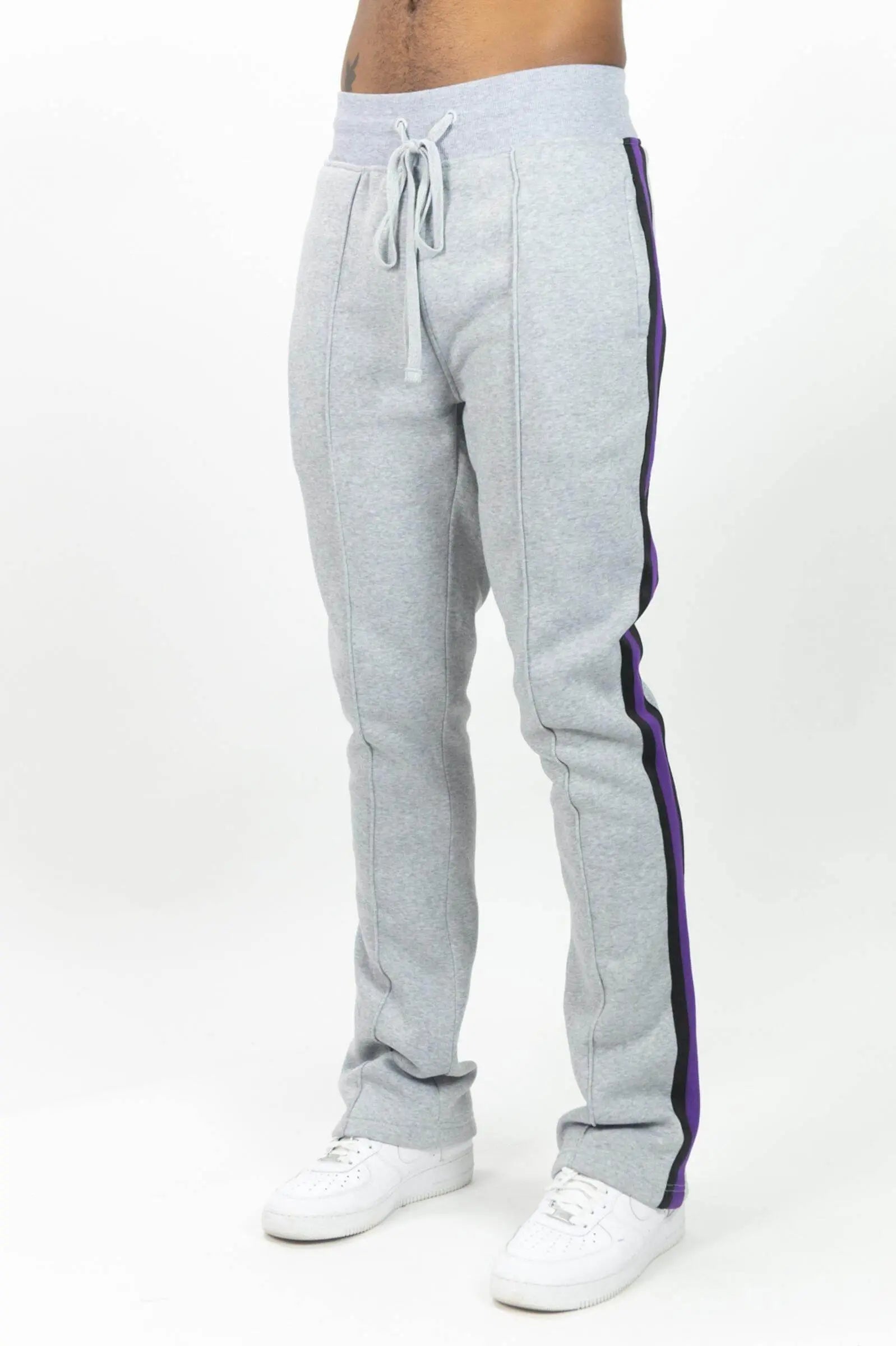 Rebel Minds Stacked Fleece W/ Taping Pants - Grey - BLVD