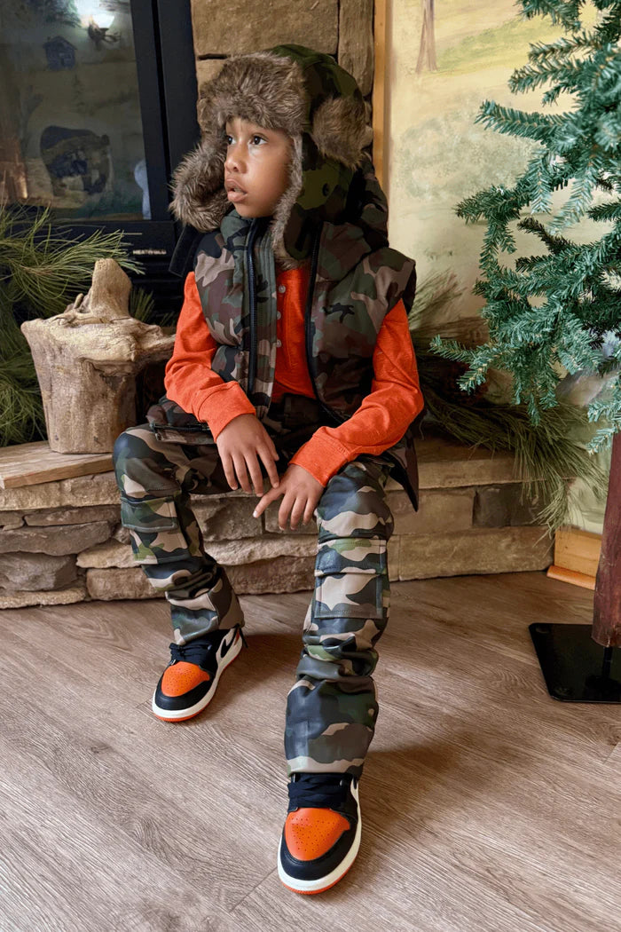 Jordan Craig Kids Stacked Thriller Camo Cargo Pants - Vintage Camo Jordan Craig