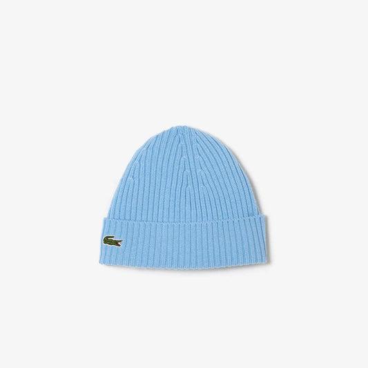 Lacoste Men's Ribbed Wool Beanie - Baby Blue Hbp - BLVD