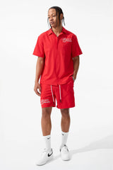 Jordan Craig Men - Oakland Mechanic Men S/S Shirt & Shorts Set - Red Jordan Craig