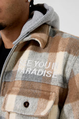 Jordan Craig - SYIP Hooded Flannel Shacket - Khaki Jordan Craig