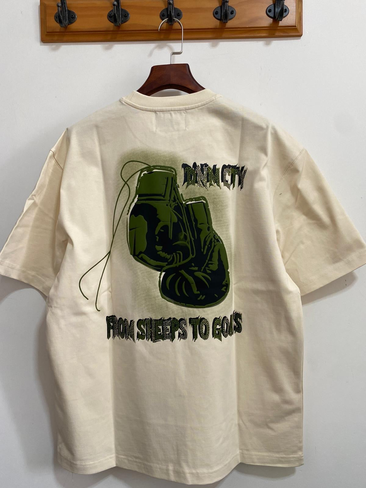 Denim City - From Sheep To Goat Stone Tee - Beige Olive