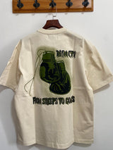 Denim City - From Sheep To Goat Stone Tee - Beige Olive