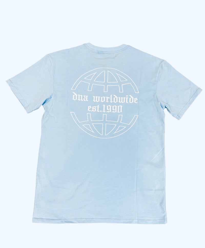 Dna Men Worldwide T-Shirt (Sky Blue / White )