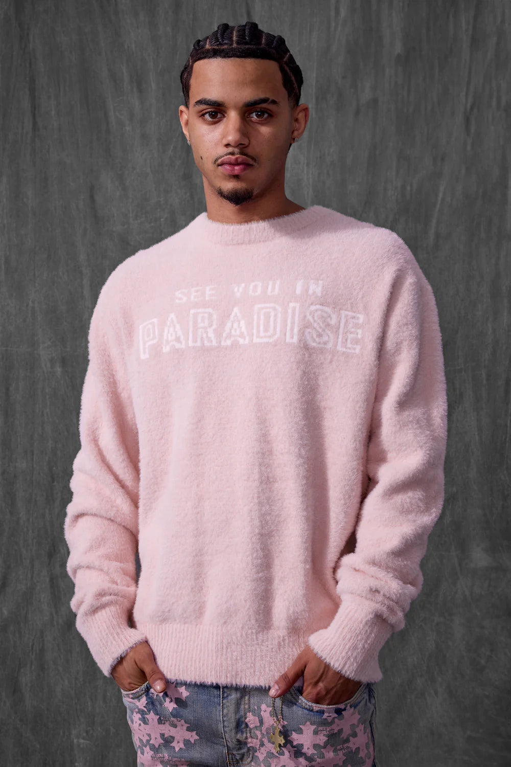 Jordan Craig - See You In Paradise Plush Crewneck Sweater - Light Pink