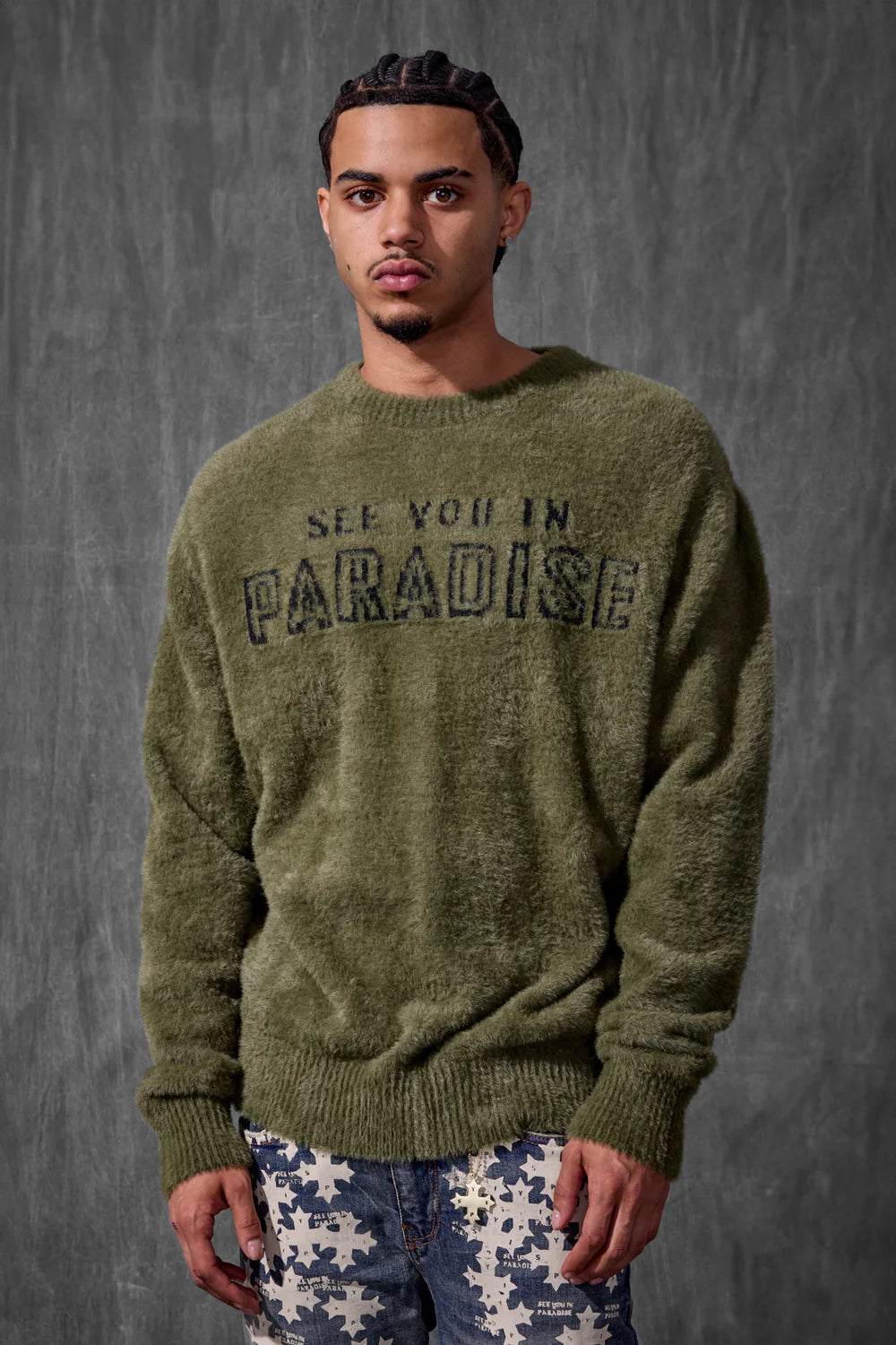 Jordan Craig - See You In Paradise Plush Crewneck Sweater - Olive