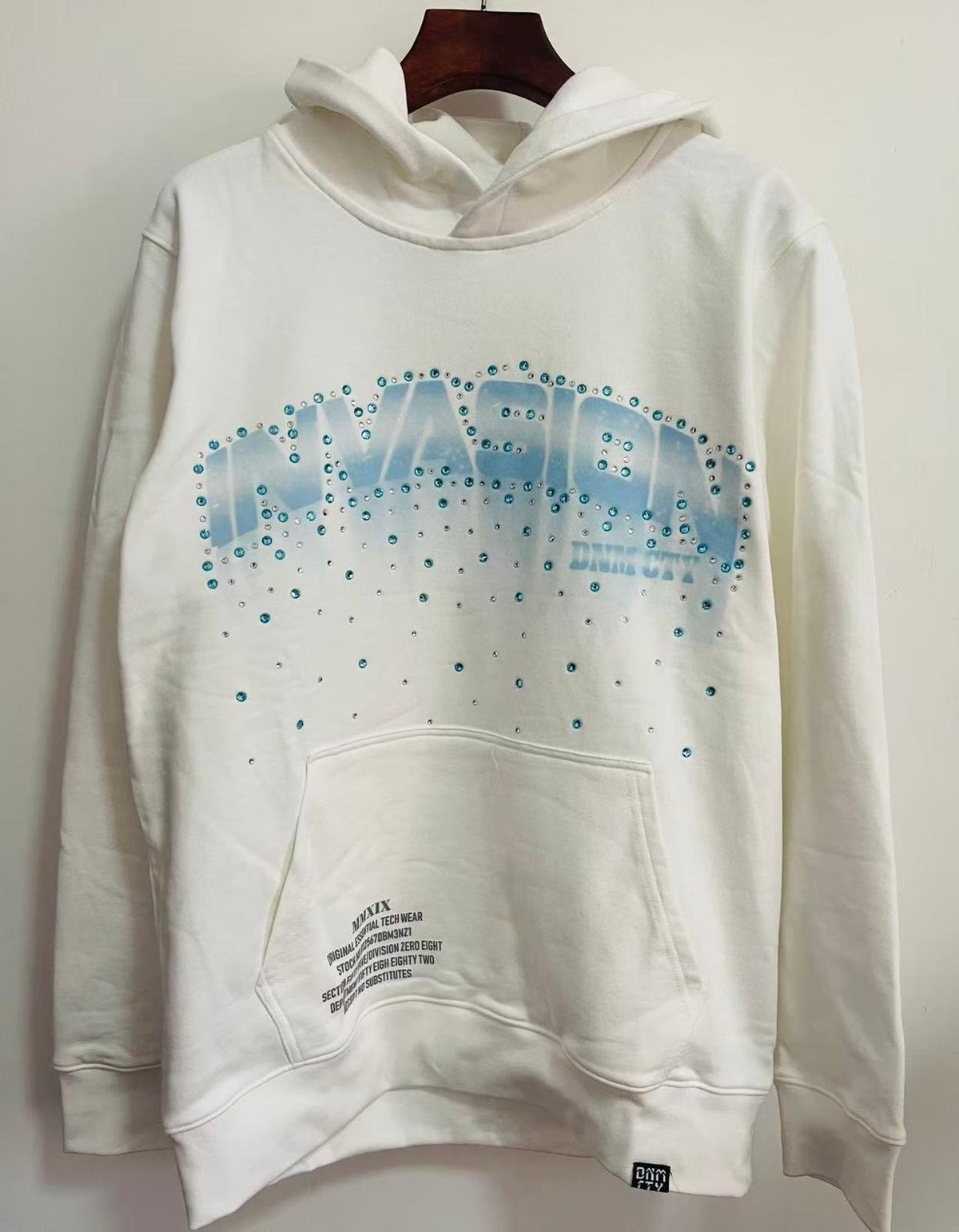 Denim City - Invasion Stone Hoodie - White Baby Blue