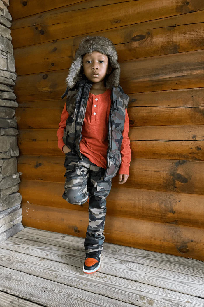 Jordan Craig Kids Stacked Thriller Camo Cargo Pants - Vintage Camo Jordan Craig