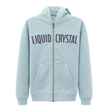 Liquid Crystals - Rhinestone Zip Up Hoodie - Sky Blue Liquid Crystal