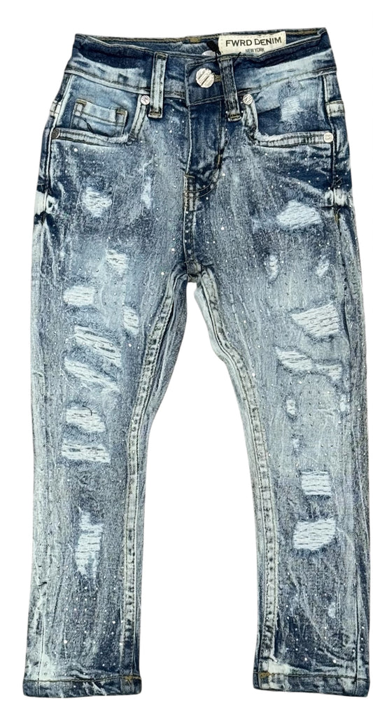 Fwrd Denim - Kids Crystalized Jeans - Ice Blue