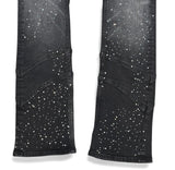 Liquid Crystal - Men Crystal Stacked Jeans - Black Ice JTF2333 Liquid Crystal