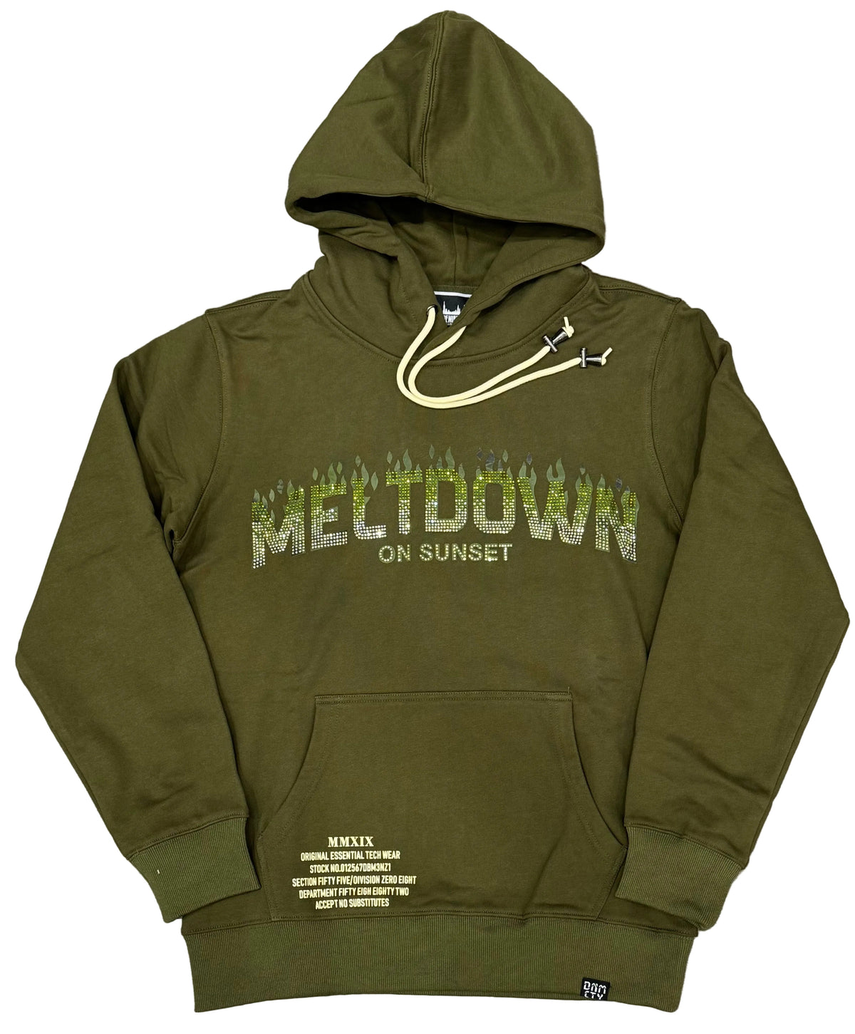 Denim City - Meltdown On Sunset Stone Hoodie - Olive
