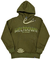 Denim City - Meltdown On Sunset Stone Hoodie - Olive