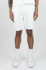Rm - Rhinestone Galaxy Ft Shorts - White
