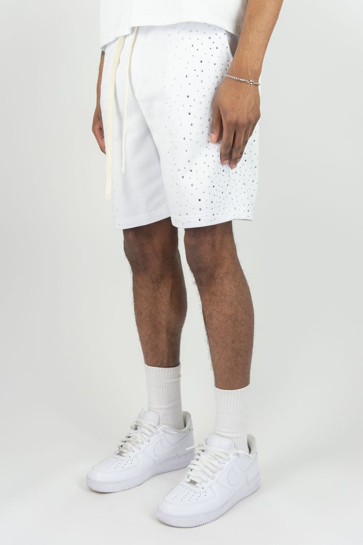 Rm - Rhinestone Galaxy Ft Shorts - White