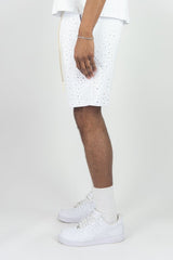 Rm - Rhinestone Galaxy Ft Shorts - White