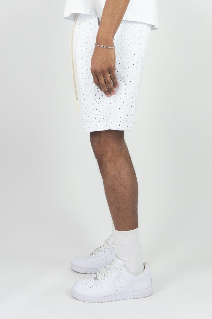 Rm - Rhinestone Galaxy Ft Shorts - White