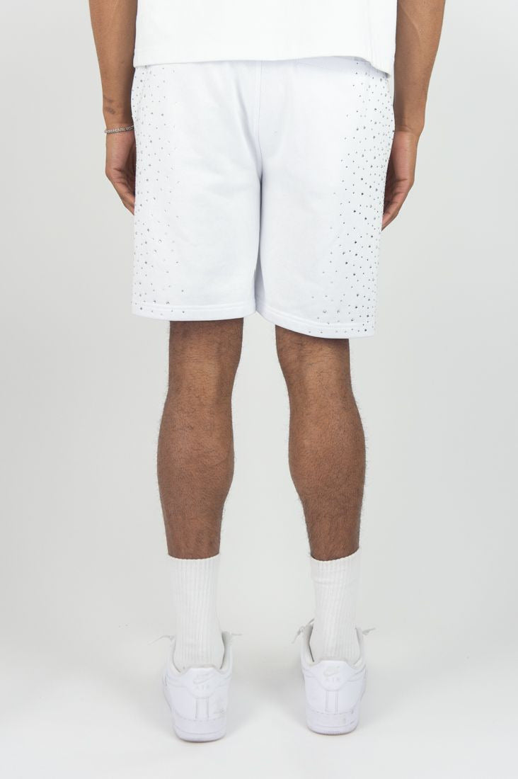 Rm - Rhinestone Galaxy Ft Shorts - White