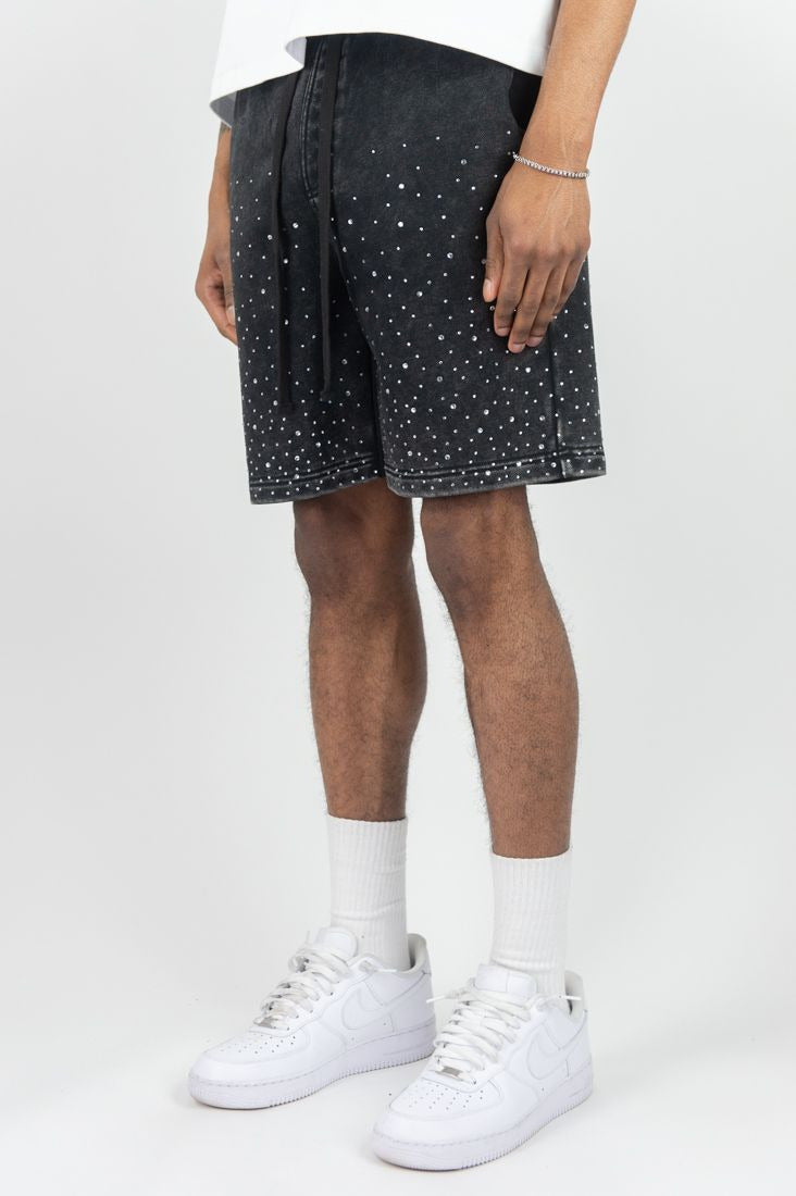 Rm - Washed Rhinestone Galaxy Ft Shorts