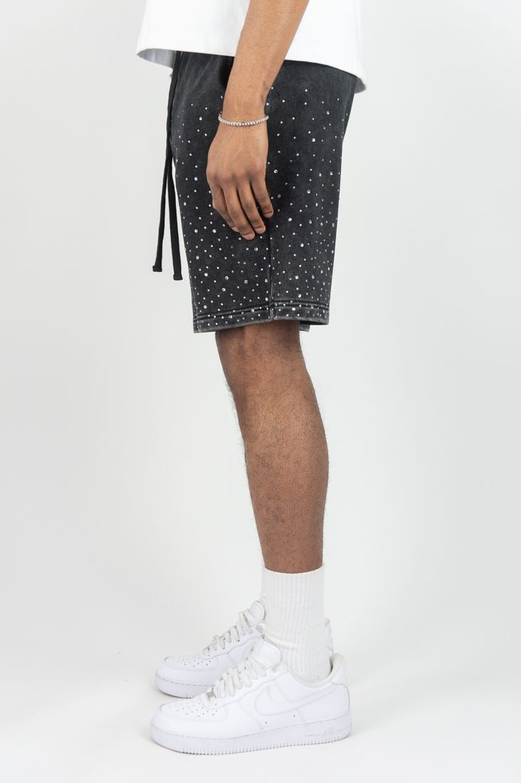 Rm - Washed Rhinestone Galaxy Ft Shorts