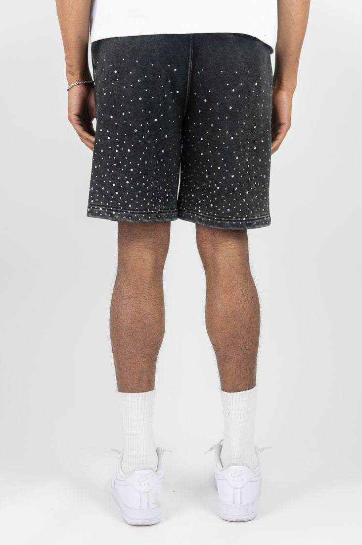 Rm - Washed Rhinestone Galaxy Ft Shorts