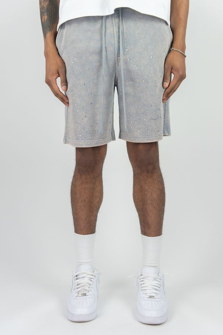 Rm - Washed Rhinestone Galaxy Ft Shorts