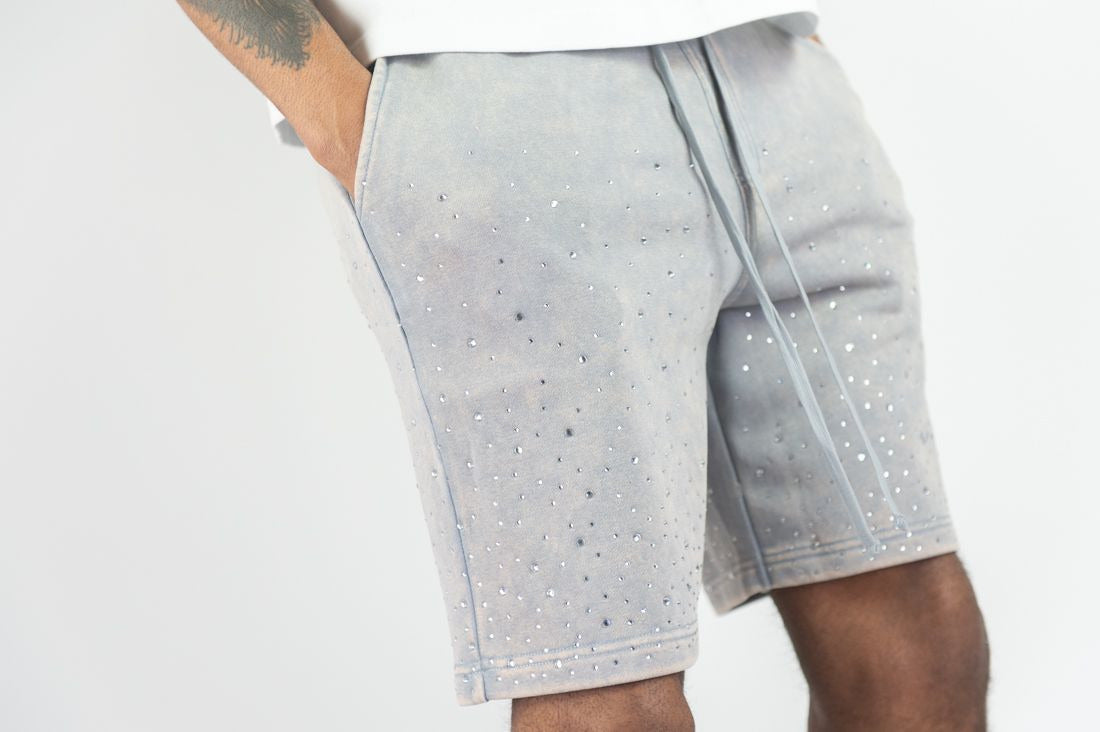 Rm - Washed Rhinestone Galaxy Ft Shorts
