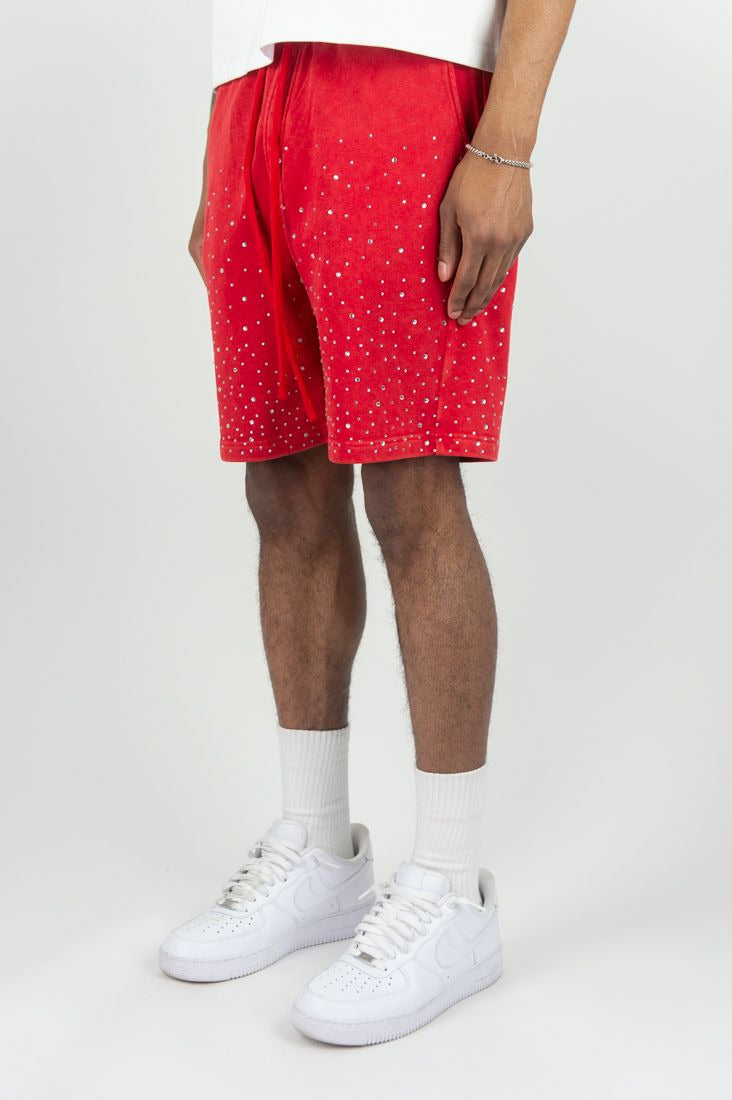 Rm - Washed Rhinestone Galaxy Ft Shorts