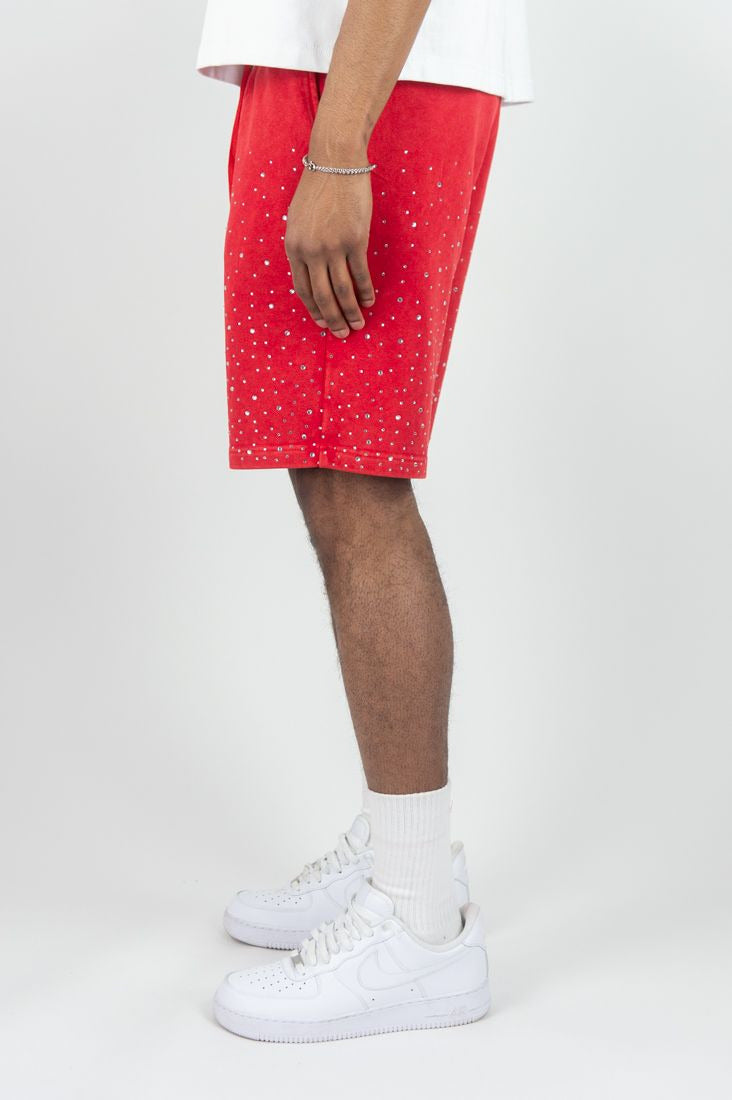 Rm - Washed Rhinestone Galaxy Ft Shorts