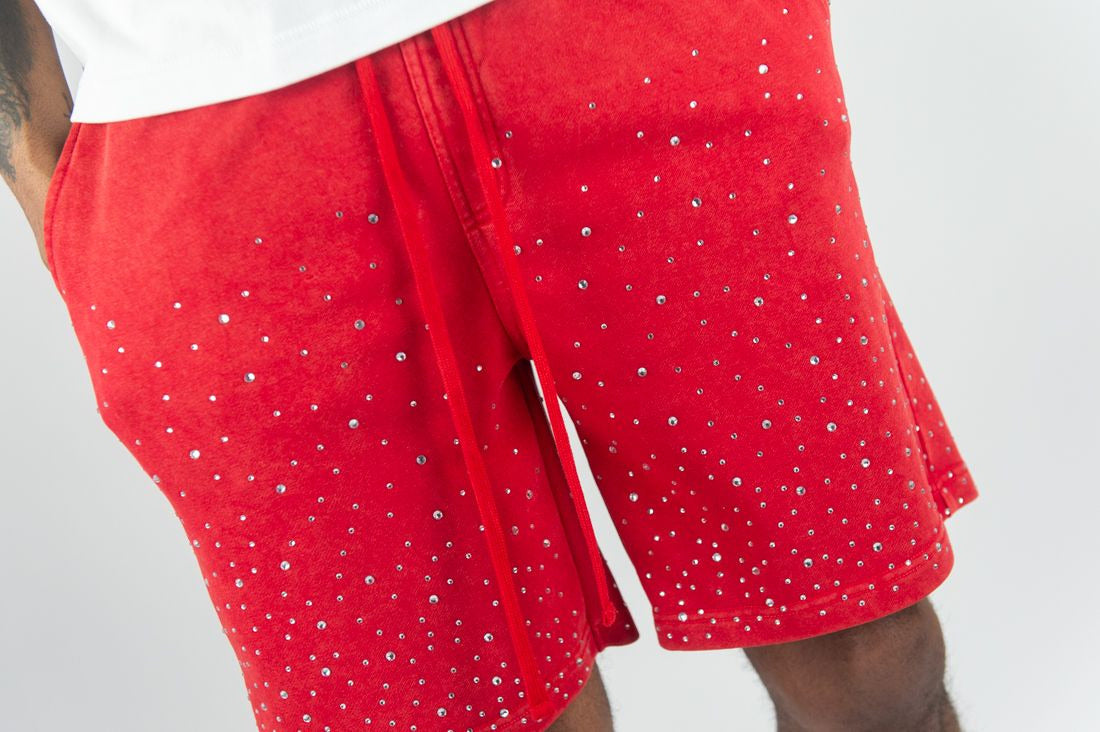 Rm - Washed Rhinestone Galaxy Ft Shorts