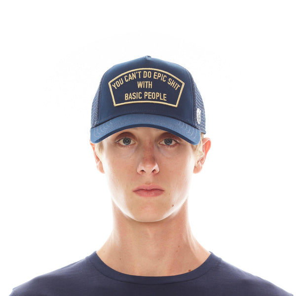 Cult Of Individuality Cant Do Epic Shit Mesh Back Trucker Curved Visor Navy Hat